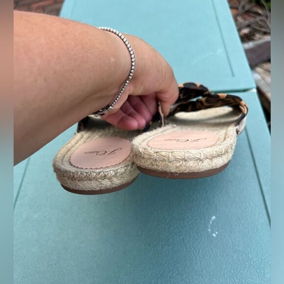 J Crew Twisted Knot Espadrille Sandals in Leopard Canvas NWT - Picture 6 of 6